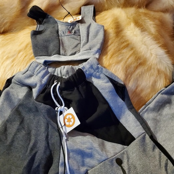 Handmade Scarlett Orange Air Jordan Nike Upcycled Joggers matching set t… - Picture 4 of 16